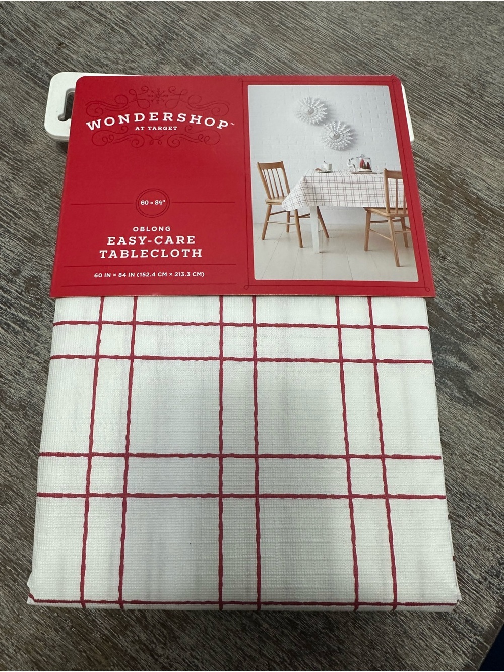 Wondershop White Tablecloth with Red Grid Pattern